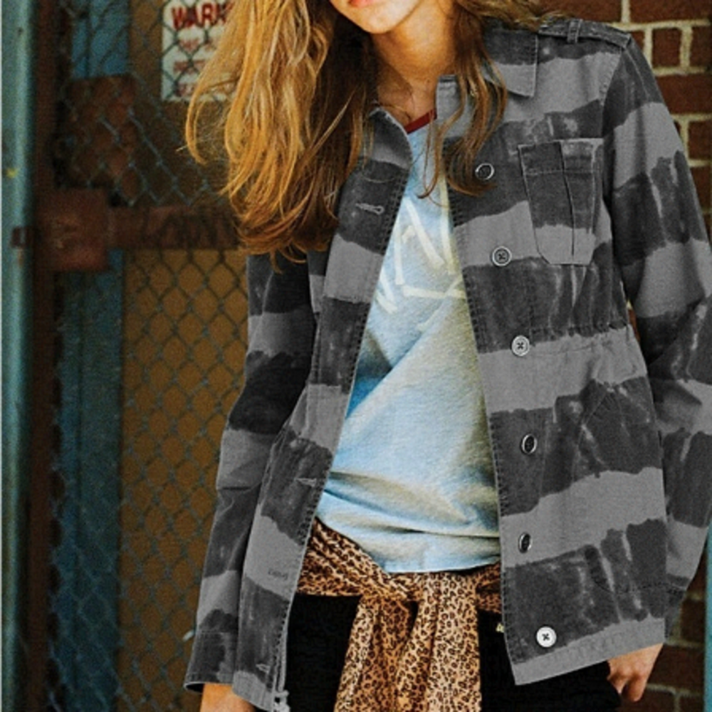 Vans ladies jacket. Grey striped tie dye style size small